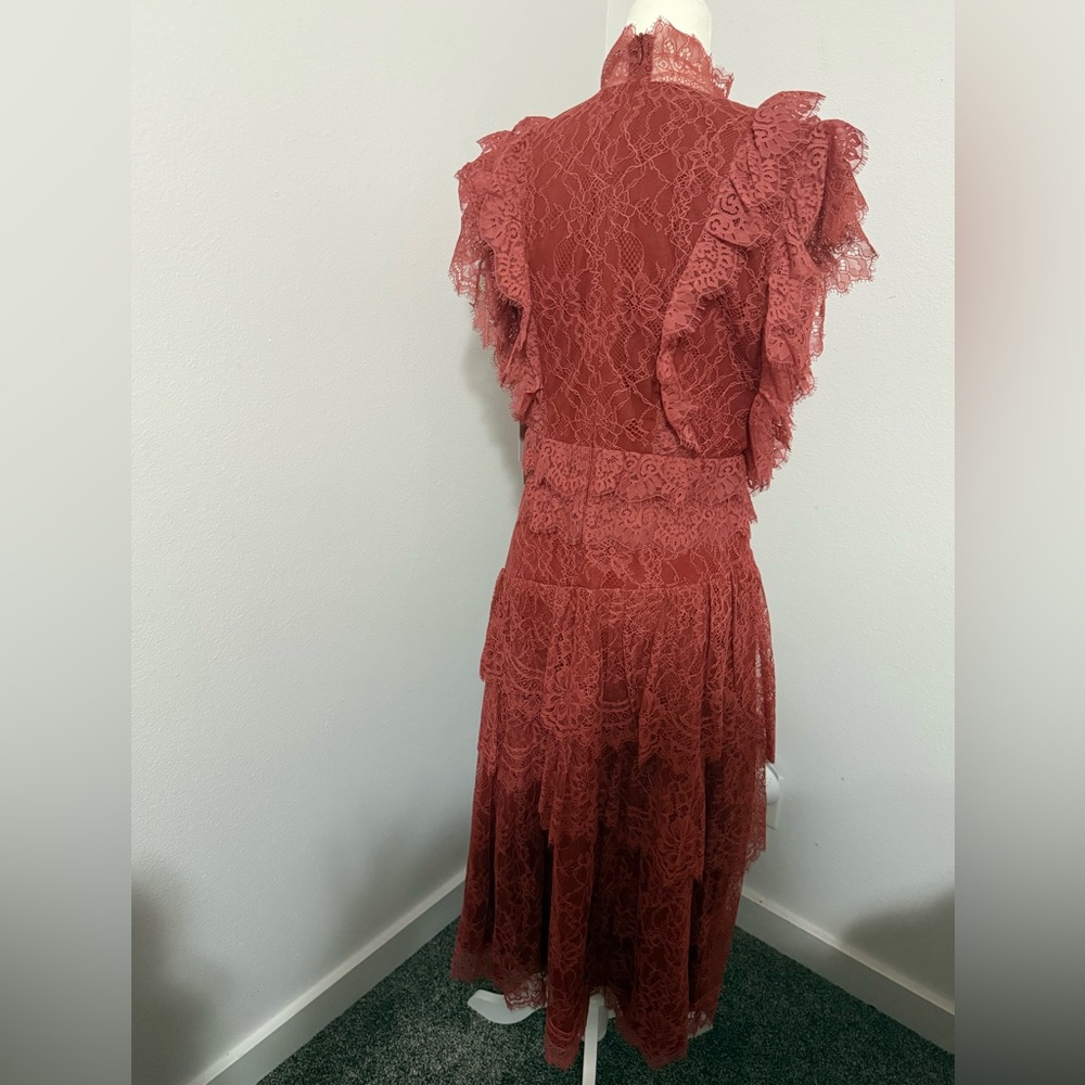 Rachel Parcell Lace Midi Dress in Rust - Picture 5 of 8
